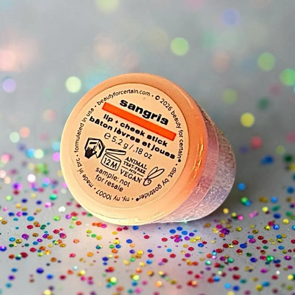 BEAUTY FOR CERTAIN Lip + Cheek Stick in Sangria (Strawberry Sorbet - Berry Pink)